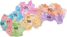 rozdelnie krajov slovenska